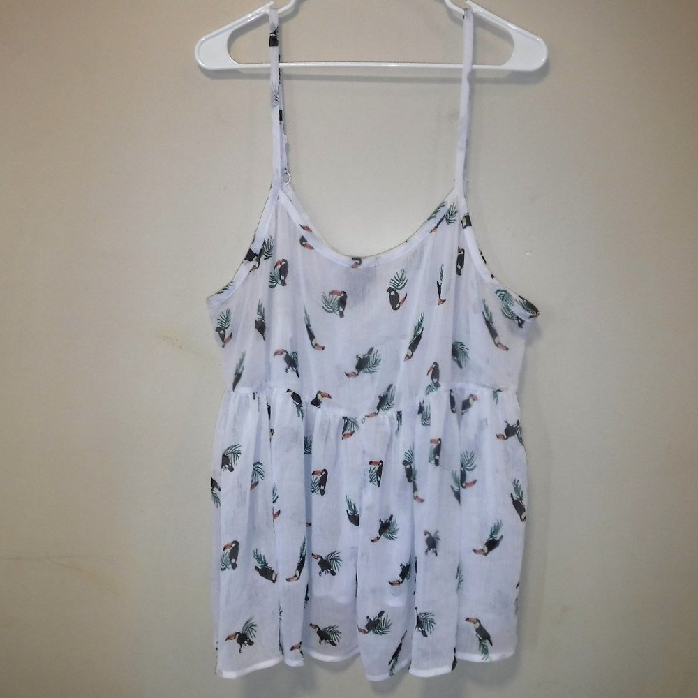 torrid White Tropical Toucan Print Tank Top
